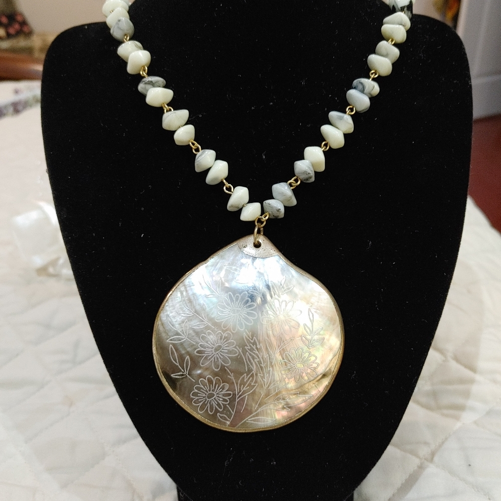 Vintage Carved Shell necklace